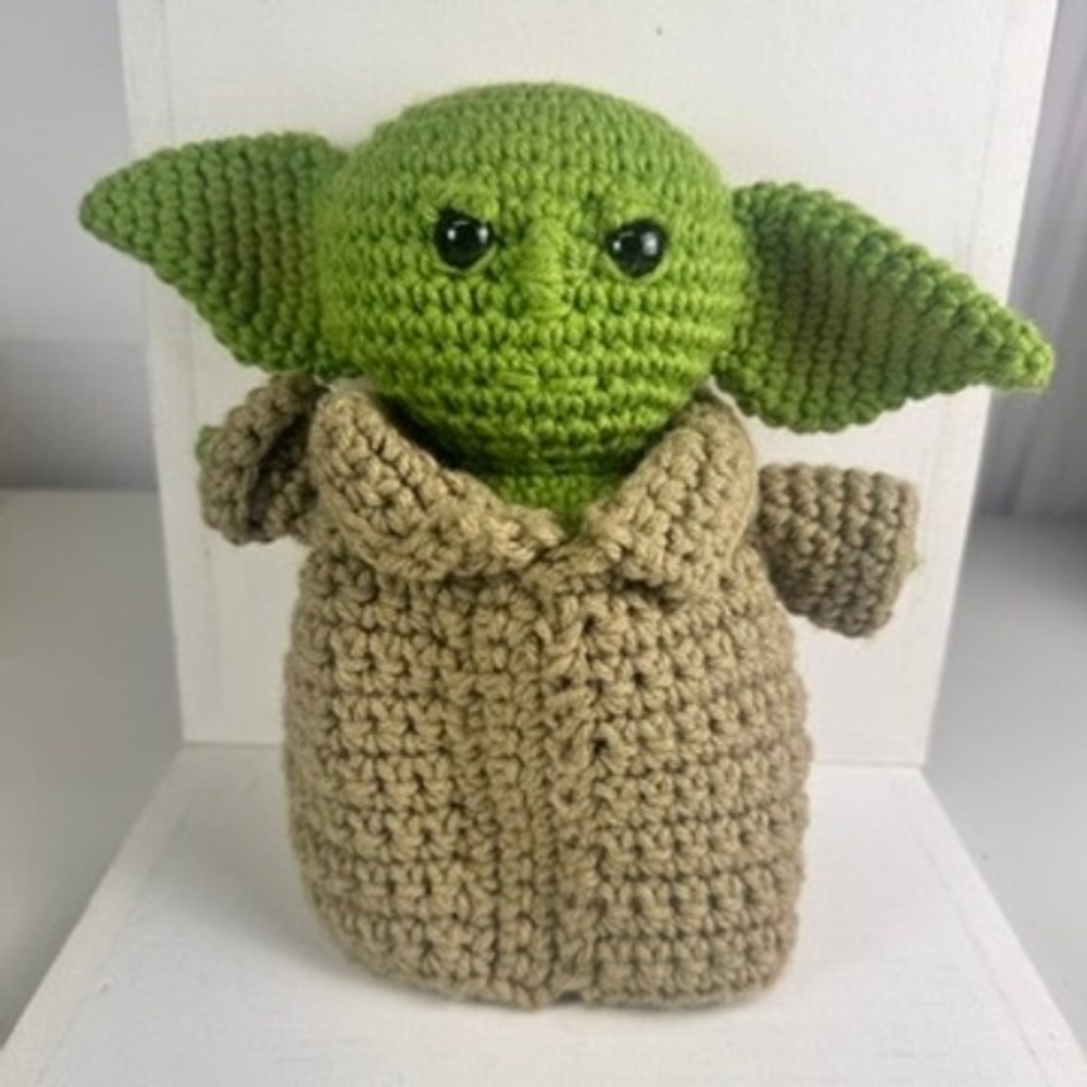 Handmade Crochet Grogu Baby Yoda Plush Amigurumi Star Wars Mandalorian 8 Inch